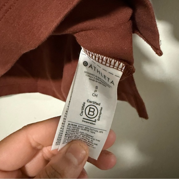 Athleta Harlow Hybrid Tee Ancient Mahogany Brown Size Small - Picture 8 of 8